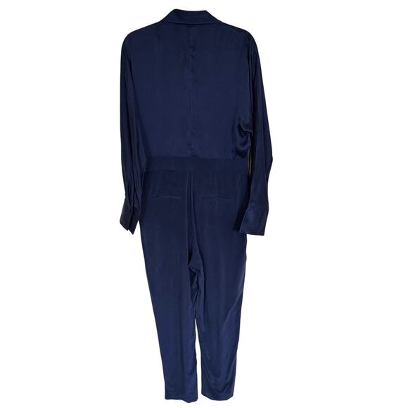 Equipment Femme Jumpsuit Carlens in Medieval Blue 100% Silk Size 10 - Picture 6 of 10